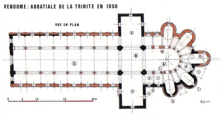 Vendôme - Abbatiale de la Trinité en 1050